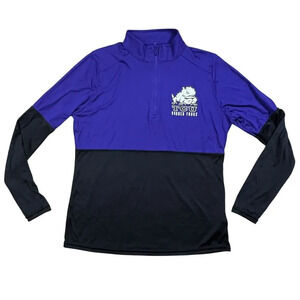 Texas Christian University TCU Horned Frogs Purple Black 1/4 Zip Pullover Size S